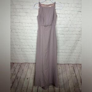 After Six high neck lined maxi‎ bridesmaid formal dress, sz 4